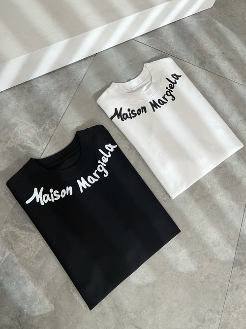 Maison Margiela Cotton Short Sleeve T-shirt with Logo Print