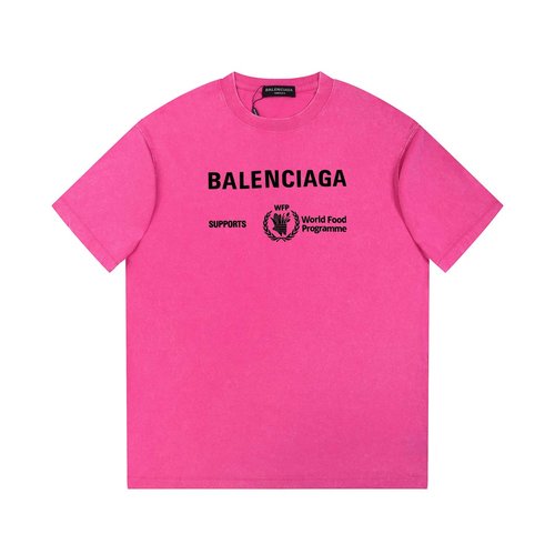 Balenciaga Heavy-washed Short Sleeve T-shirt with Letter Print