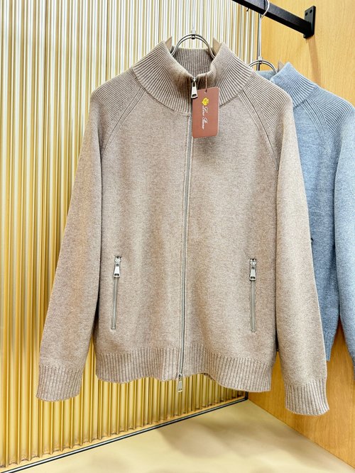 Loro Piana New Imported Comfortable Wool Zipper Sweater