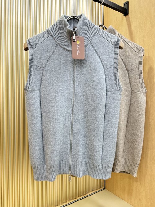 Loro Piana New Imported Soft and Simple Wool Zipper Vest