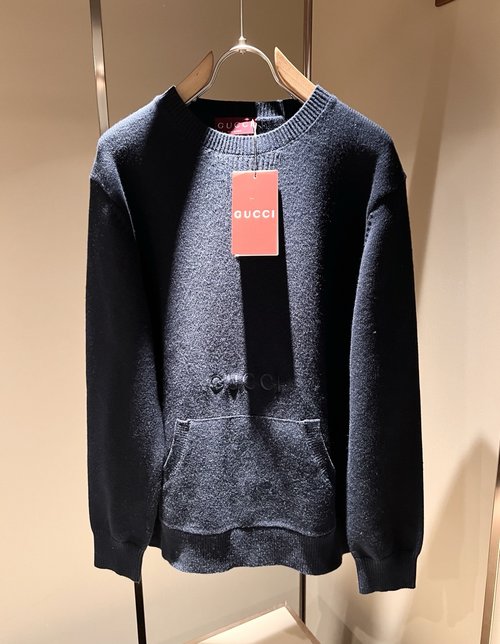Gucci Knit Wool Sweater with Logo Embroidery