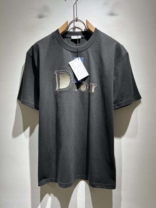 Dior Customized Cotton Short Sleeve T-Shirt with Embroidered Logo