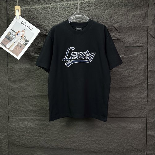 Balenciaga Solid Color T-Shirt with Embroidered Logo
