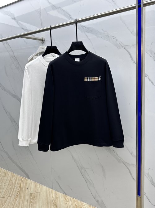 Burberry Cotton Long Sleeve T-Shirt with Embroidered Logo