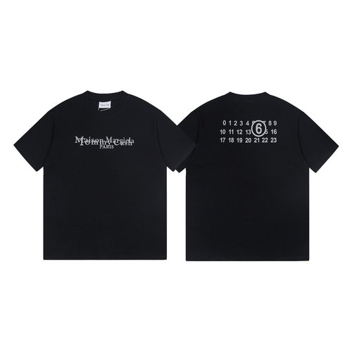 Maison Margiela 3M Reflective Letter Cotton Short Sleeve T-Shirt