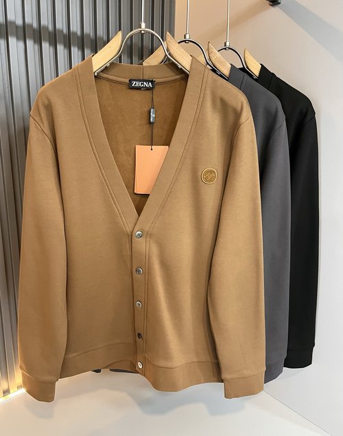 Zegna Warm Knitted Wool Cardigan with Embroidered Badge