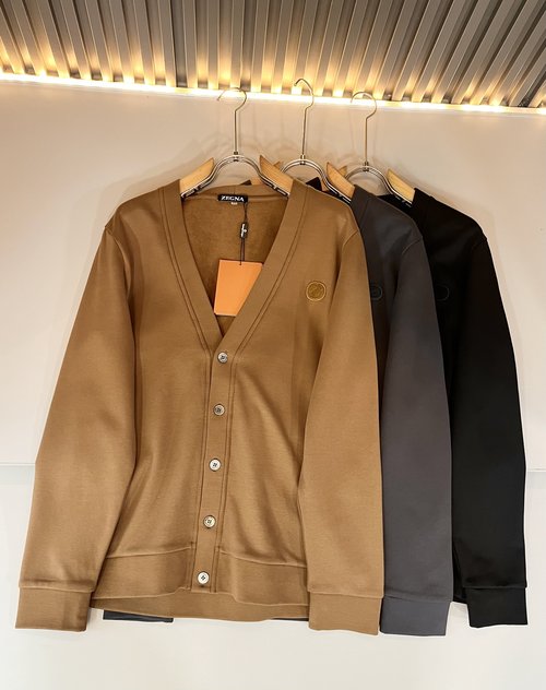 Zegna Warm Knitted Wool Cardigan with Embroidered Badge