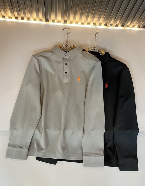 Polo Ralph Lauren Solid Color Long Sleeve Polo Shirt with Logo