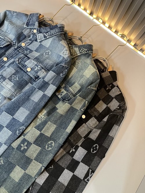 Louis Vuitton Luxury Unisex Denim Shirt with Logo