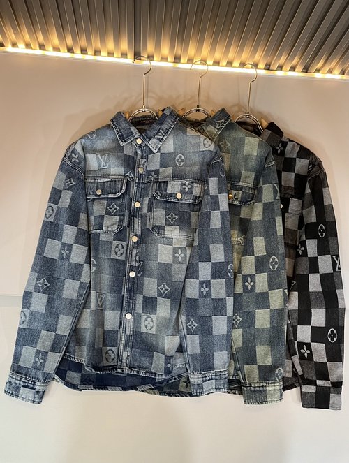 Louis Vuitton Luxury Denim Shirt with Panoramic Logo
