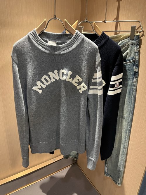 Moncler Knitted Wool Sweater with Logo Design