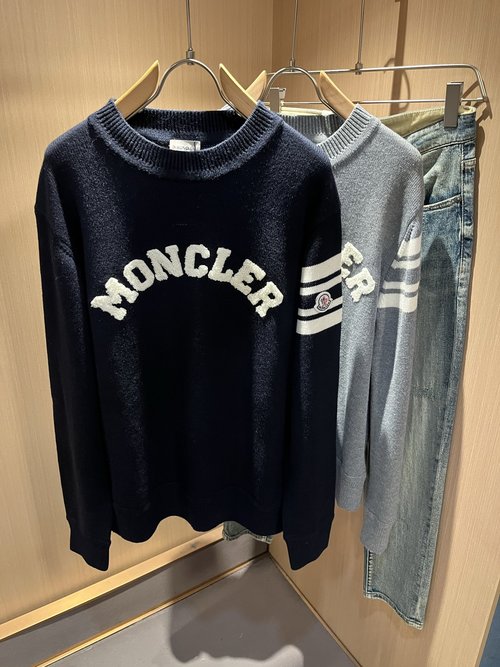 Moncler Knitted Wool Sweater with Logo Design