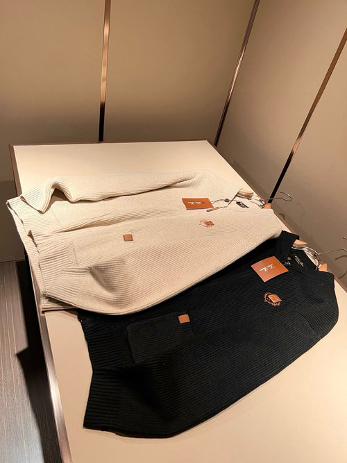 Loro Piana Knitted Wool Cardigan with Logo Embroidery