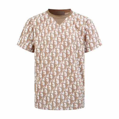 Dior Beige Oblique Print Short Sleeve Shirt