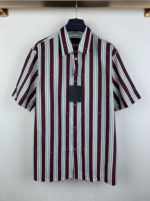 Louis Vuitton Vertical Striped Short-sleeve Shirt