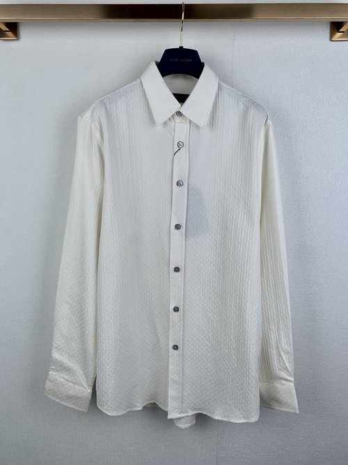 Louis Vuitton Cotton Blend Jacquard Logo Long-sleeve Shirt