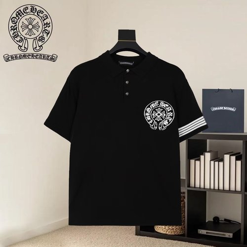 Chrome Hearts Heavy Knit Collared Short Sleeve T-Shirt