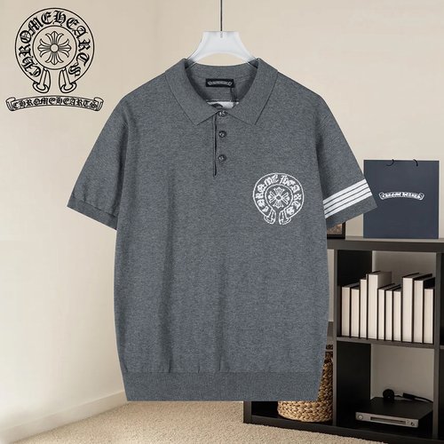 Chrome Hearts Heavy Knit Collared Short Sleeve T-Shirt