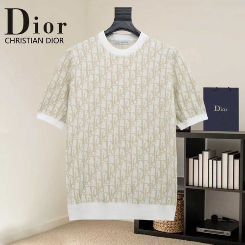 Dior Cotton Jacquard Round Neck Short Sleeve T-Shirt