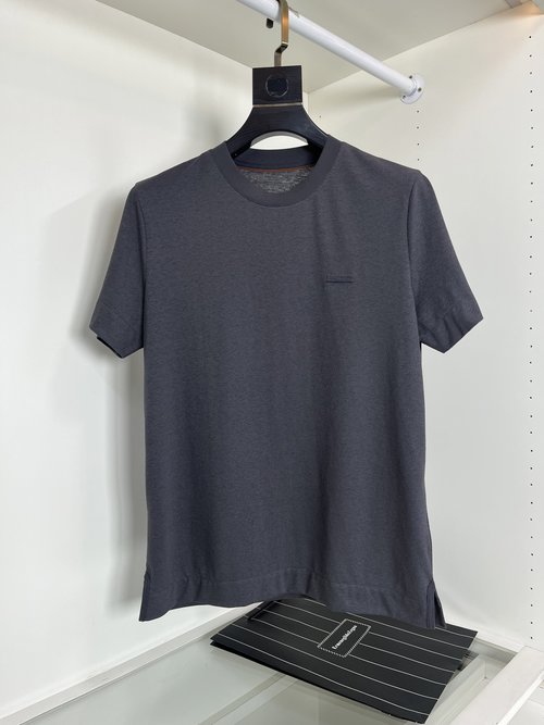 Zegna Comfortable and Breathable Cotton Linen T-shirt