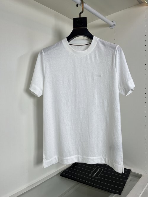 Zegna Classic Casual Short-Sleeve T-shirt with Breathable Cotton Linen