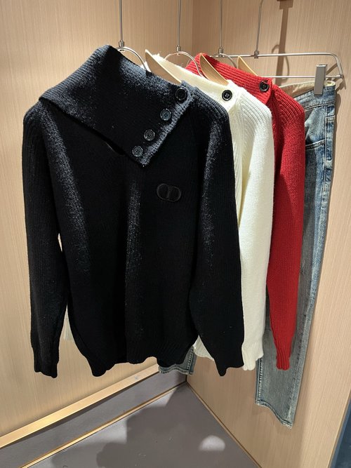 Dior Knit Wool Sweater with Letter Logo Embroidery