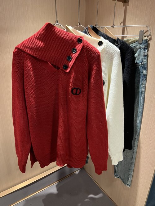 Dior Knitted Wool Sweater with Logo Embroidery