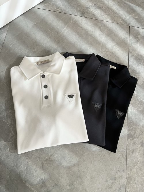 Bottega Veneta Quality Solid Color Polished Collar Polo Shirt