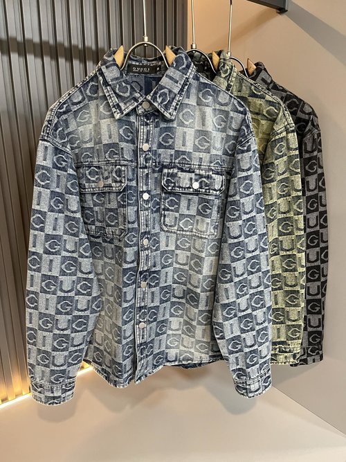 Gucci Denim Shirt with GG Logo for Different Looks