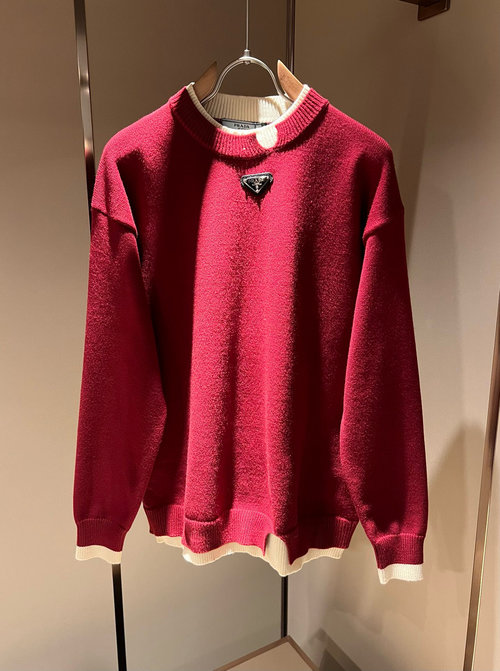 Prada Exclusive Red Knit Wool Sweater for Christmas