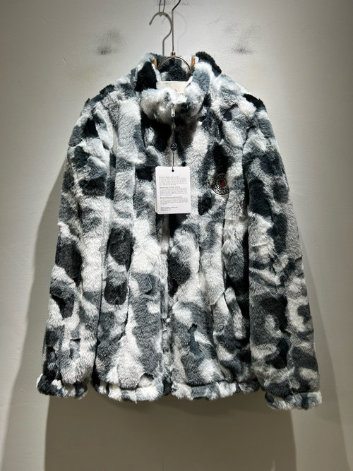 Moncler Soft Rabbit Fur Jacket with Classic Logo