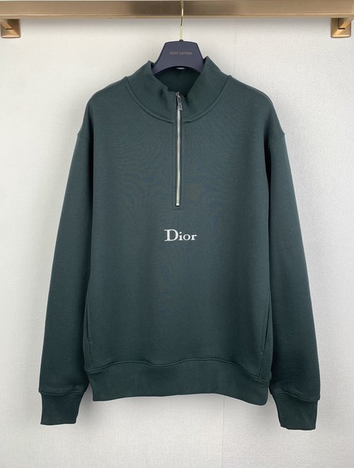 Dior New Half-Zip Embroidered Logo Sweatshirt with Premium Fabric