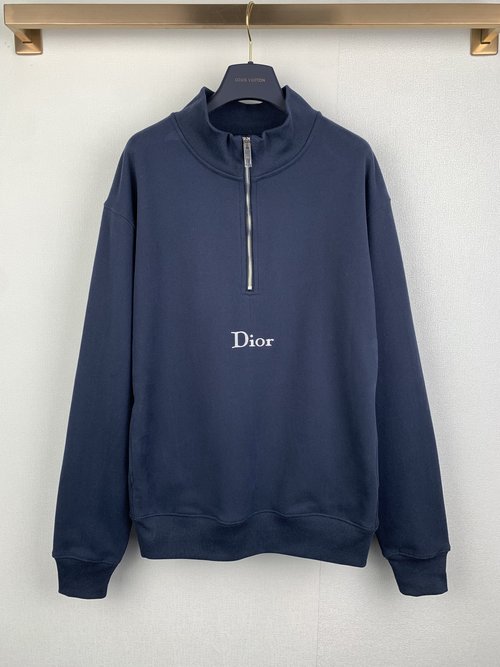 Dior Half-Zip Sweatshirt with Embroidered Logo and Premium Fabric
