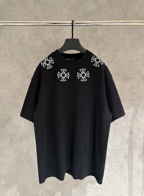Chrome Hearts Embroidered Heavyweight T-Shirt with Wash and Abrasion Treatment