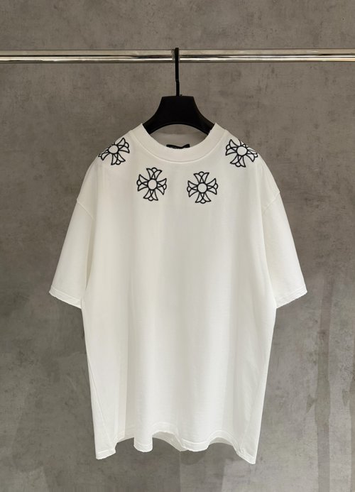 Chrome Hearts Embroidered Heavyweight T-Shirt with Wash and Abrasion Treatment