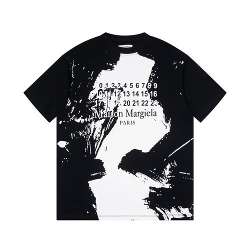 Maison Margiela Irregular Splashed Ink Short Sleeve T-Shirt