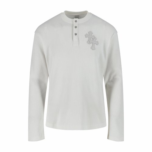Chrome Hearts Cross Patch Henry Collar White Sweatshirt