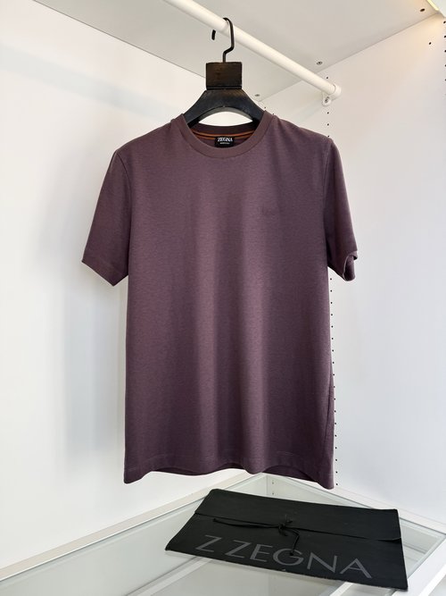 Zegna Classic Cotton-Linen Blend T-Shirt with Embroidered Logo