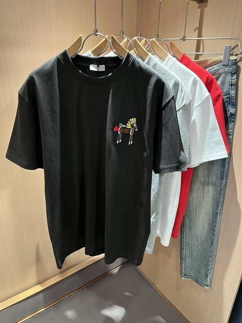 Dior Cotton T-shirt with Logo Embroidery