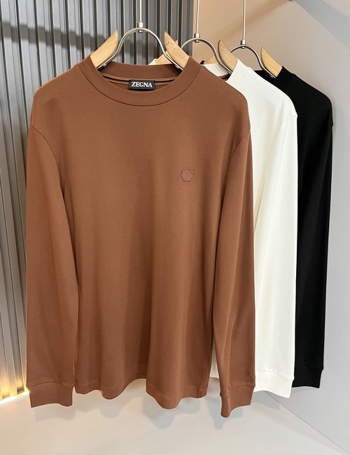 Zegna Long-Sleeve Base Layer with Logo Pressing
