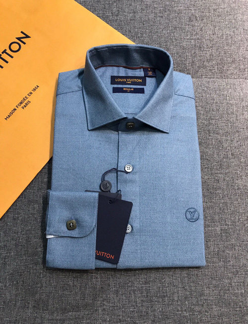 Louis Vuitton Luxury Long-Sleeve Shirt with Brand Embroidery