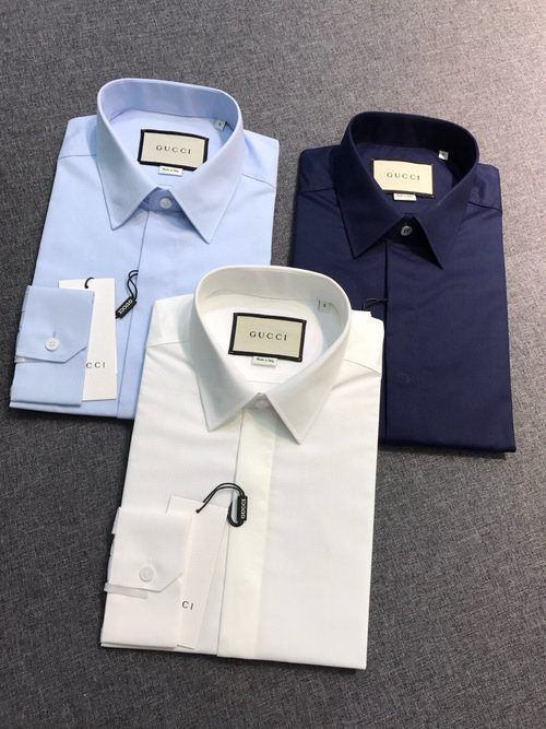 Gucci Luxury Long-Sleeve Shirt with Exquisite Embroidered Logo