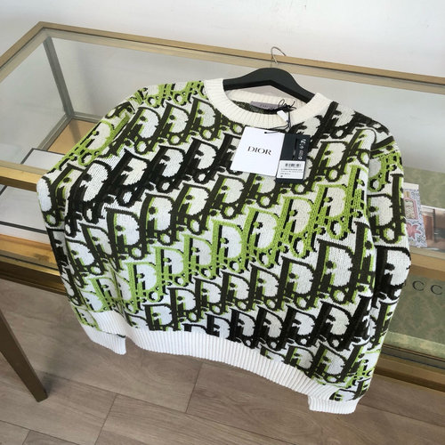Dior Oblique Print Round-neck Knit Pullover