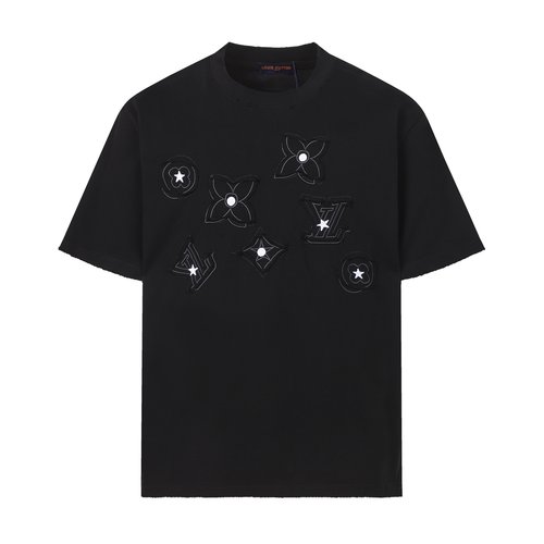 Louis Vuitton Vintage Short-Sleeve T-Shirt with Patch Embroidery