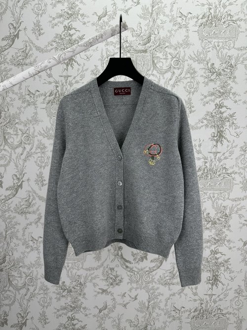 Gucci Knit Coat with Horse Hoof Embroidery