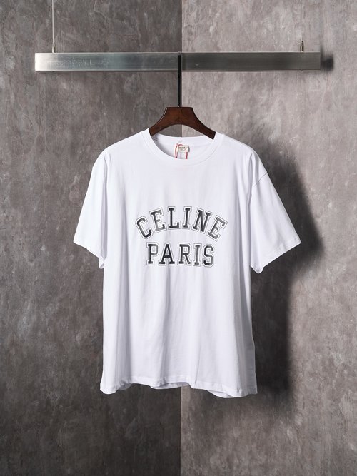 Celine Ivory Printed Round Neck Short Sleeve