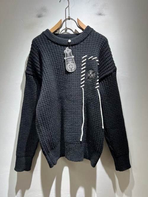 Chrome Hearts Knitted Wool Sweater with Embroidered Logo