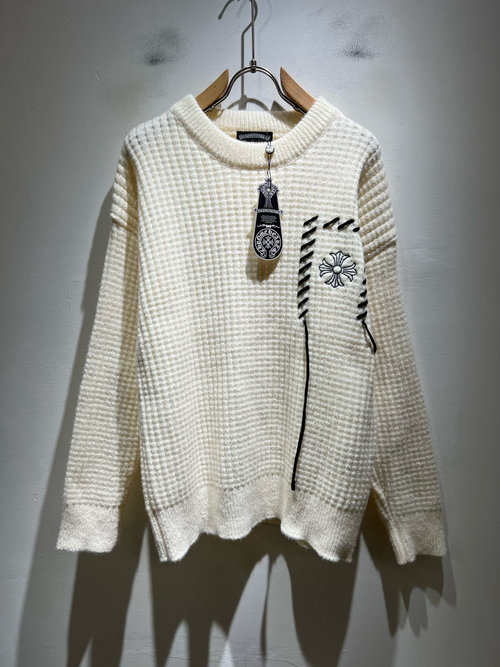 Chrome Hearts Knitted Wool Sweater with Embroidered Logo