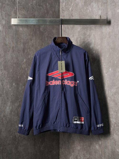 Balenciaga Embroidered Football Jacket with High-Tech Fabric