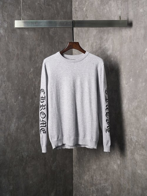 Chrome Hearts Embroidered Wool-Cashmere Crew Neck Sweater